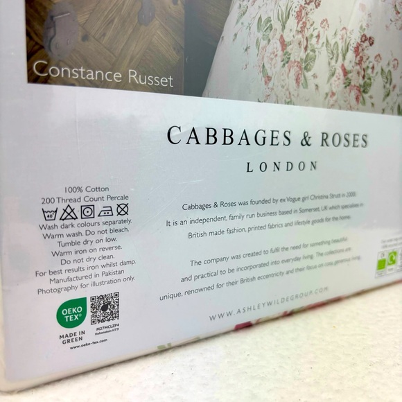 Cabbages & Roses KING Constance Russet Floral Duvet Cover Set Shams Multicolor - Picture 8 of 10